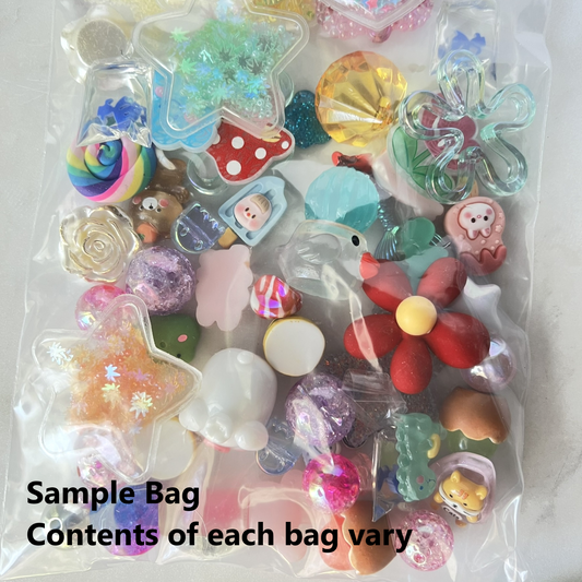 50+pcs Bulk Craft Charm & Bead Mega Mix **PLEASE READ DESCRIPTION** | Acrylic, Resin, Metal | QTY: 1 Scoop (8 oz measuring cup)