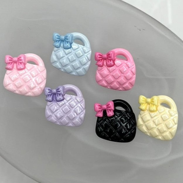 Handbag Charm Mix | Colorful Flatback Purse Charms for DIY Craft Charm Projects and Decoden | Kawaii Resin Flat Back Cabochons | QTY: 20 pieces