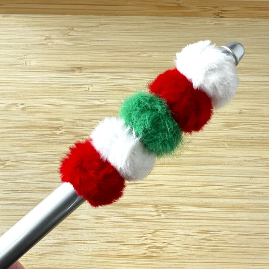 Fluffy Faux Fur Spacer Beads, Fuzzy Pom Pom Beads, Christmas Spacer Beads for Pens | Loose Beads | QTY: 10/20 pcs