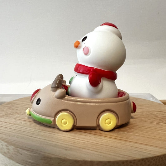 Snowman and Reindeer Car Set, 3-Dimensional Charms for Crafts or Display, Holiday Themed Figurines | Resin | QTY: 1 set