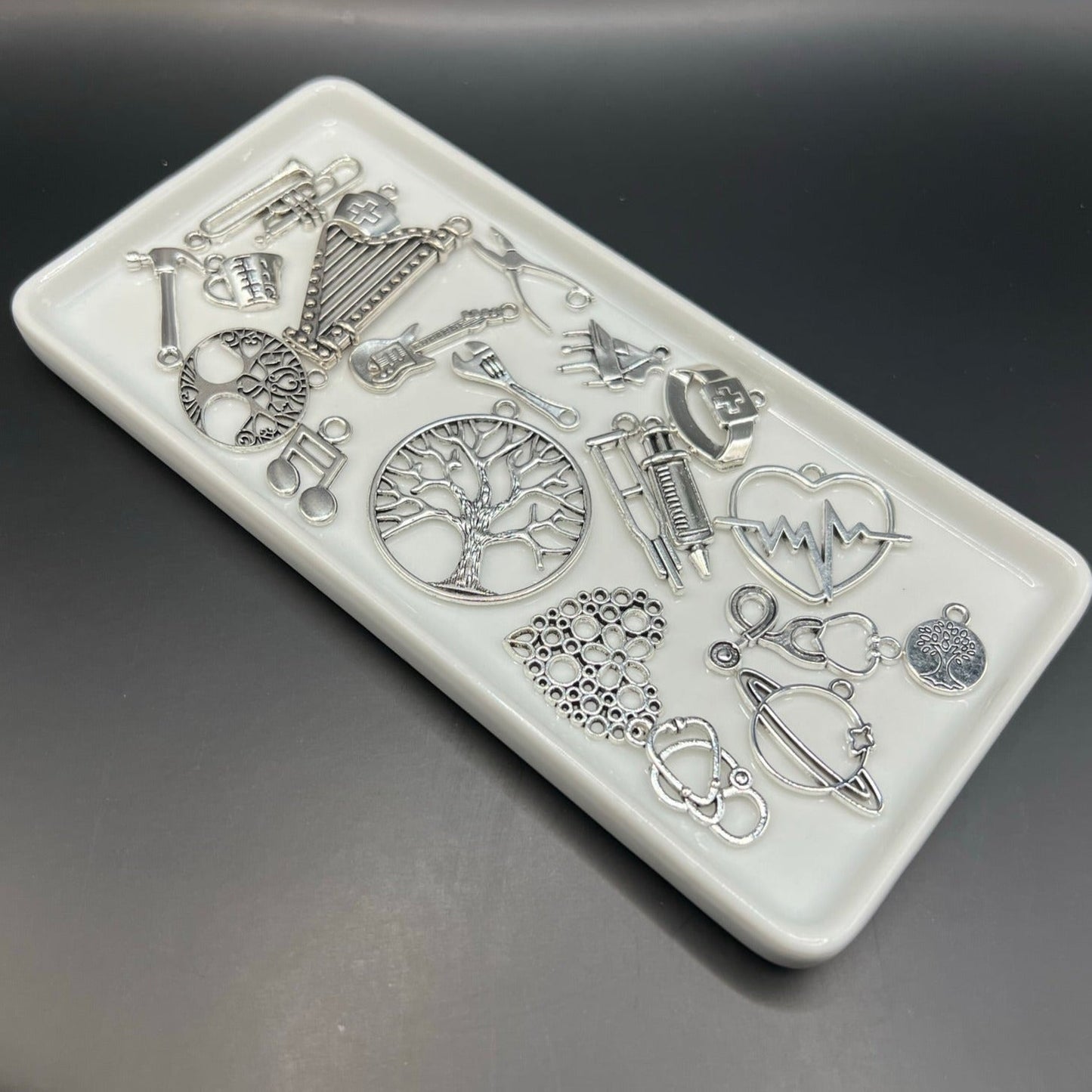 Alloy Metal Pendant Charms (silver)-The Dazzle Depot