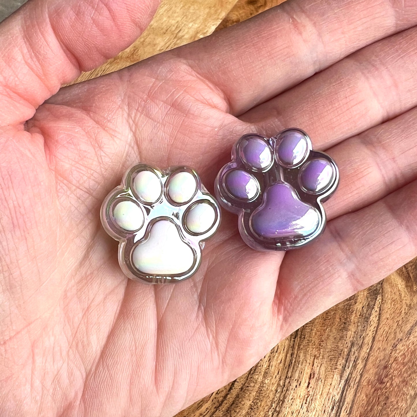 Large Paw Shaped Beads | Animal Paw Beads | 26x26mm Acrylic | QTY: 3 pieces