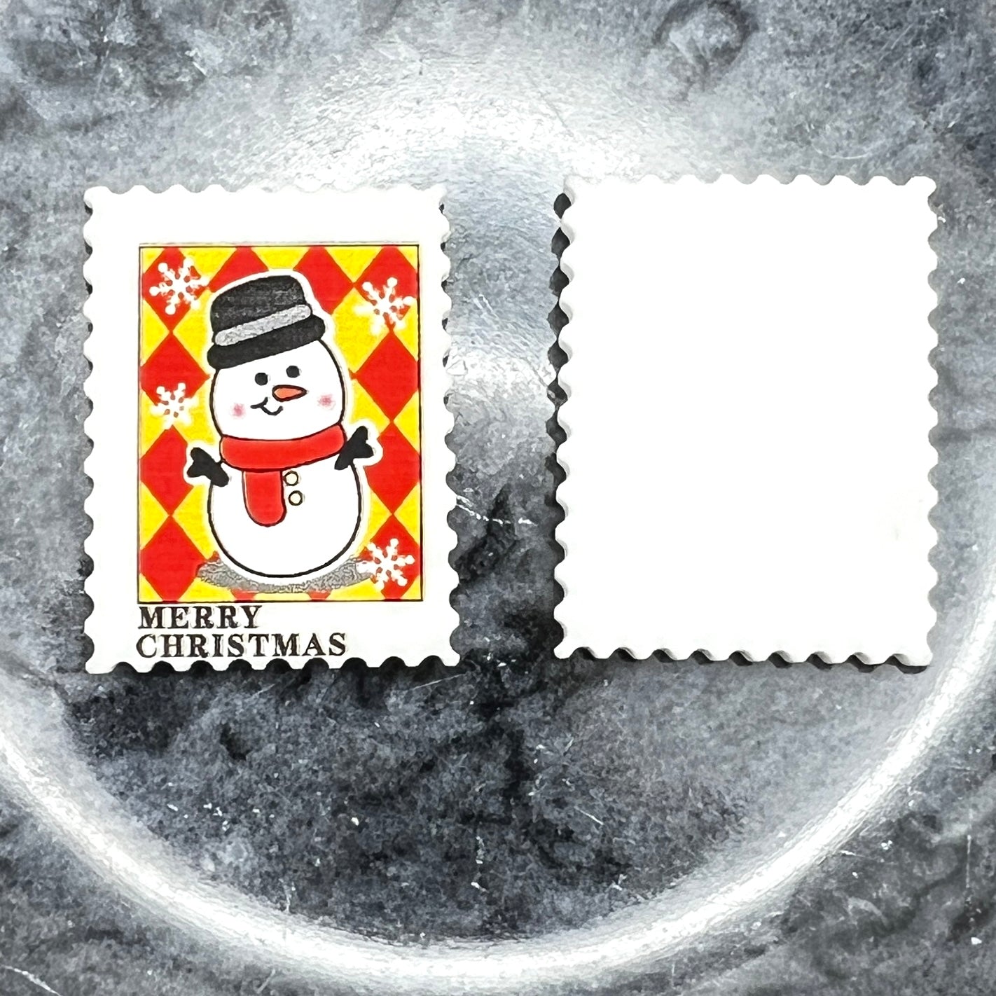 Postage Stamp Shaped Holiday Charms | Christmas Flatback Charms for DIY Craft Charm Projects and Decoden | Kawaii Resin Flat Back Cabochons | QTY: 10/20 pieces