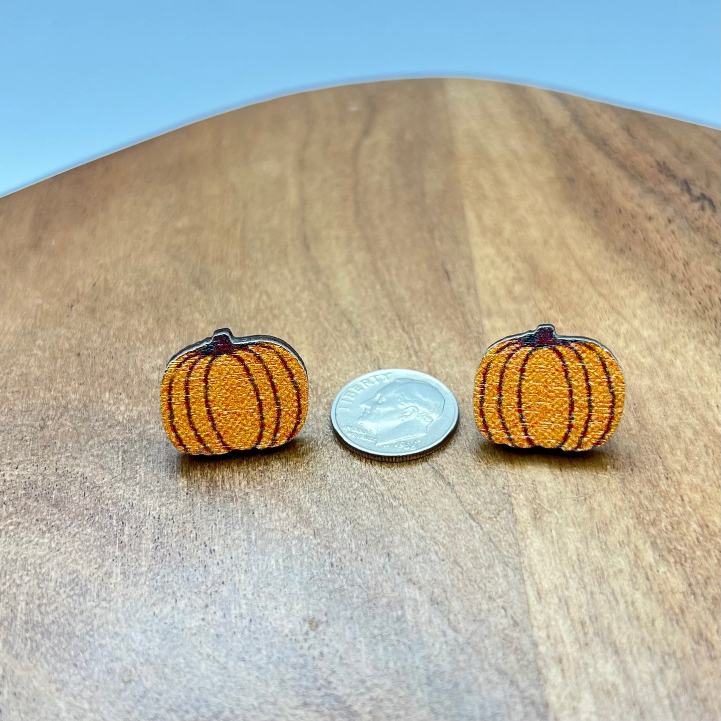 orange pumpkin earrings