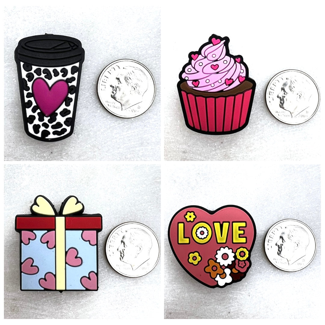 2pcs Cupcake Focal Bead, Love Themed Silicone Focal Bead, Double Sided Bead for Pens or Keychains | QTY: 2 beads