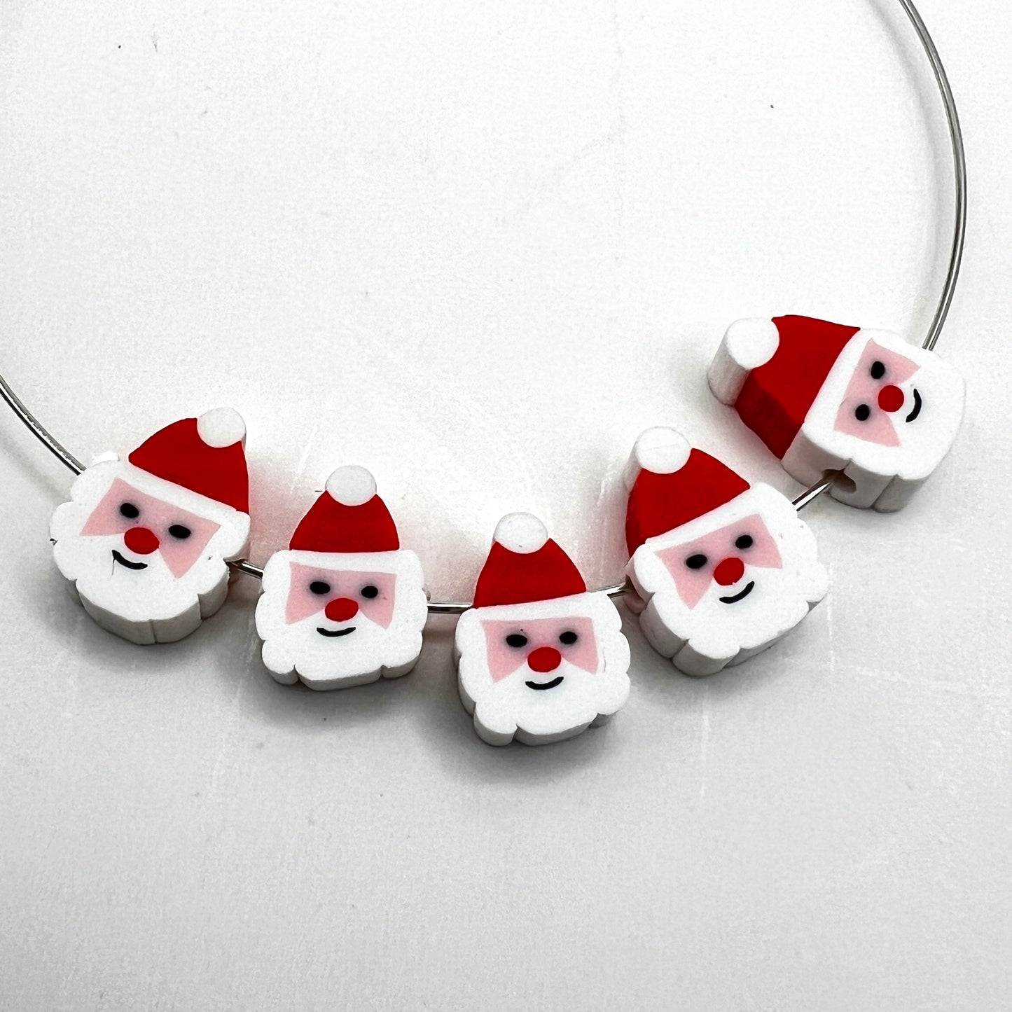 Santa Claus Christmas Candy Clay Beads, Polymer Clay Beads for Christmas, Faux Food | QTY: 20/50 pieces