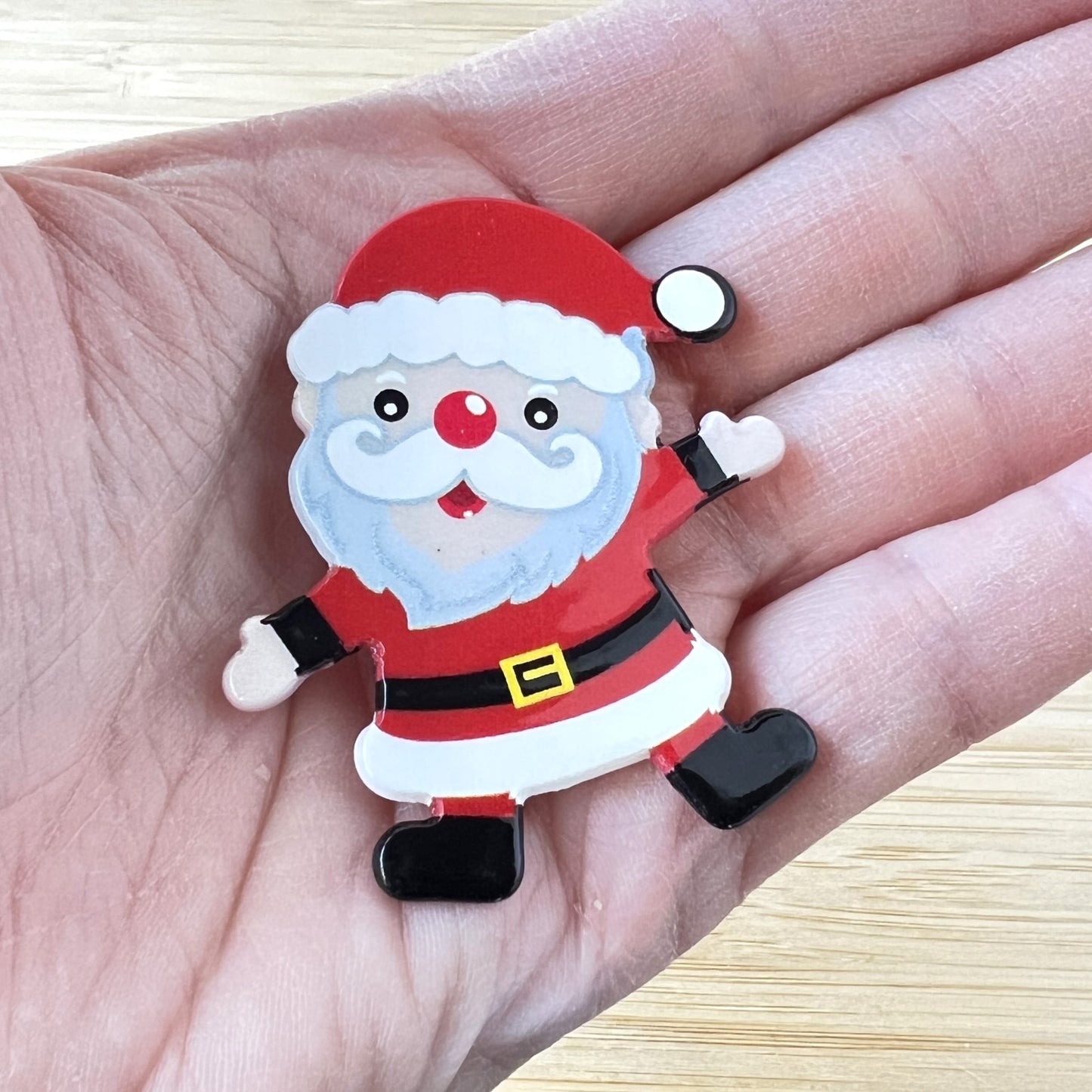 Santa Claus Flatback One-Sided Planar Acrylic - NO HOLE | Christmas Themed Flat Acrylics | QTY: 4pcs