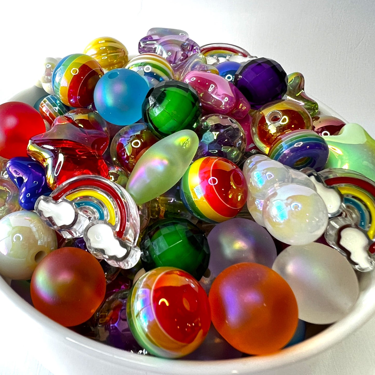 Colorful Rainbow Bead Mix for Jewelry and Beaded Pens - Bead Scoops | Acrylic | QTY: 4 or 6 ounces