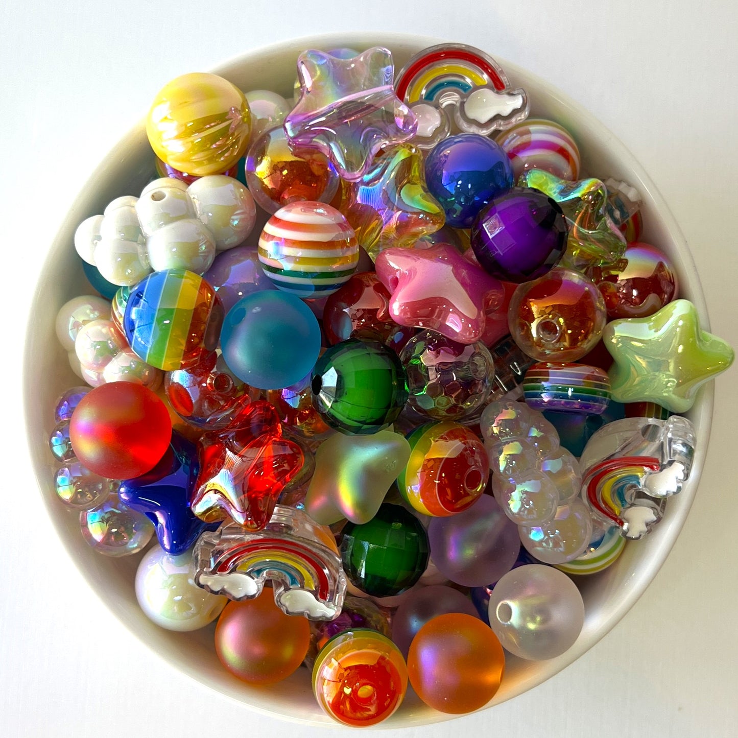 Colorful Rainbow Bead Mix for Jewelry and Beaded Pens - Bead Scoops | Acrylic | QTY: 4 or 6 ounces