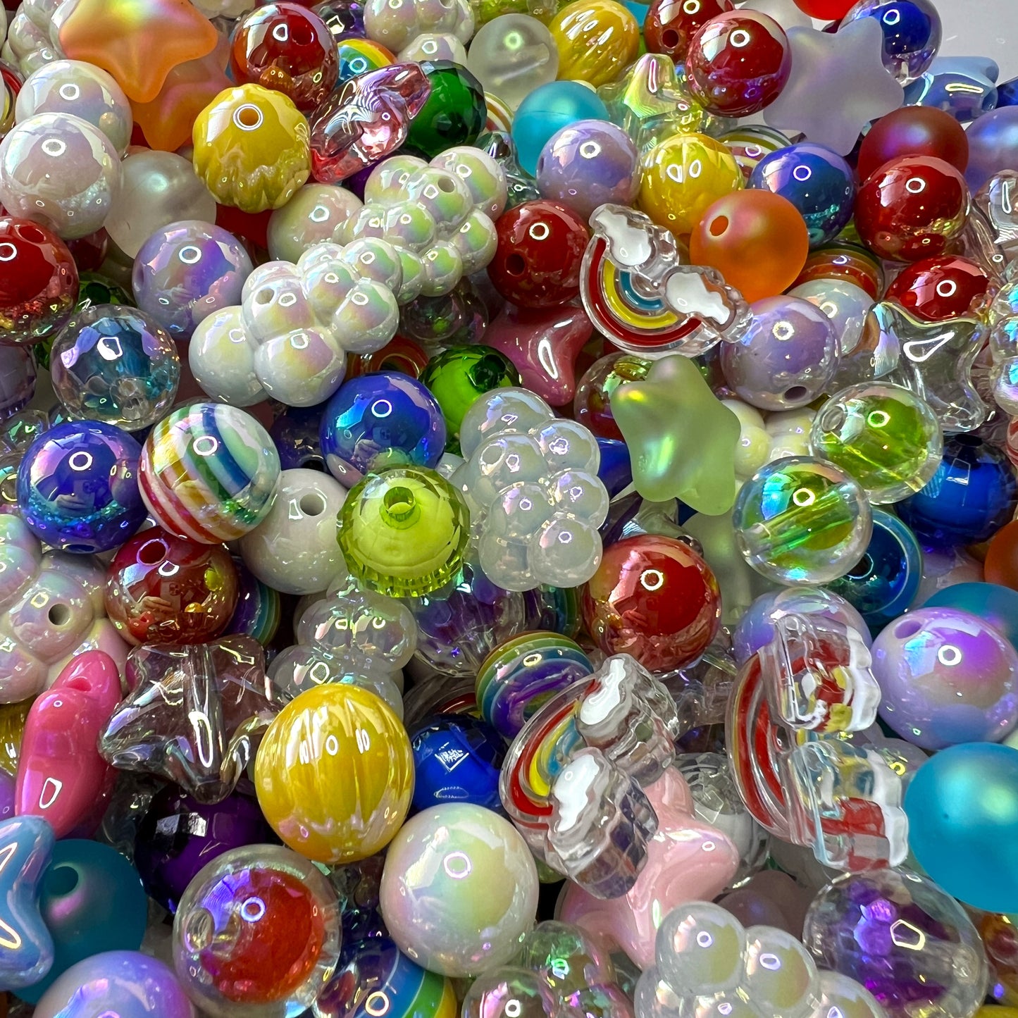 Colorful Rainbow Bead Mix for Jewelry and Beaded Pens - Bead Scoops | Acrylic | QTY: 4 or 6 ounces