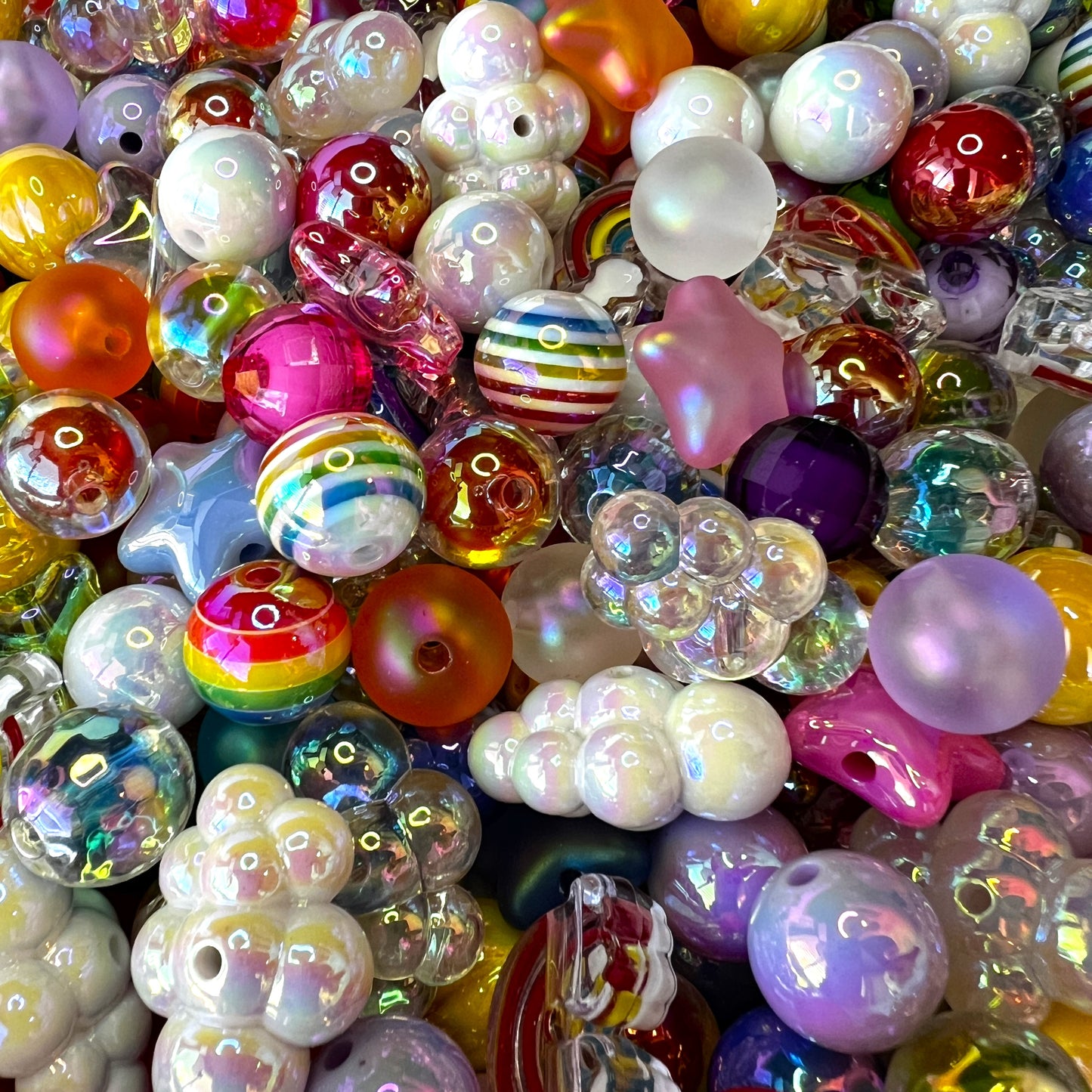 Colorful Rainbow Bead Mix for Jewelry and Beaded Pens - Bead Scoops | Acrylic | QTY: 4 or 6 ounces