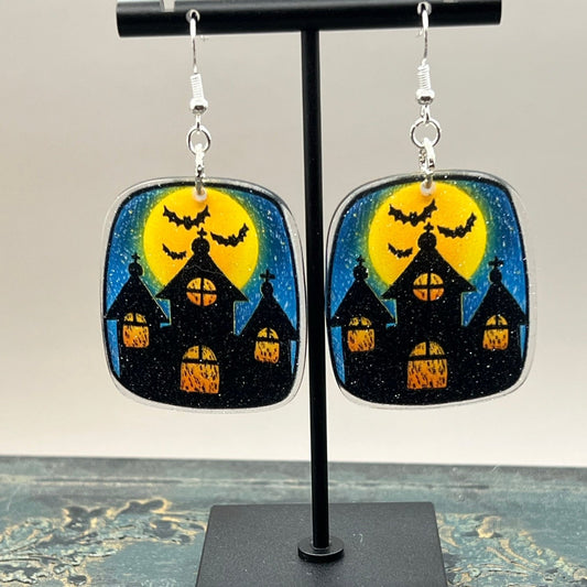 Haunted House Earrings - Halloween Earrings-The Dazzle Depot