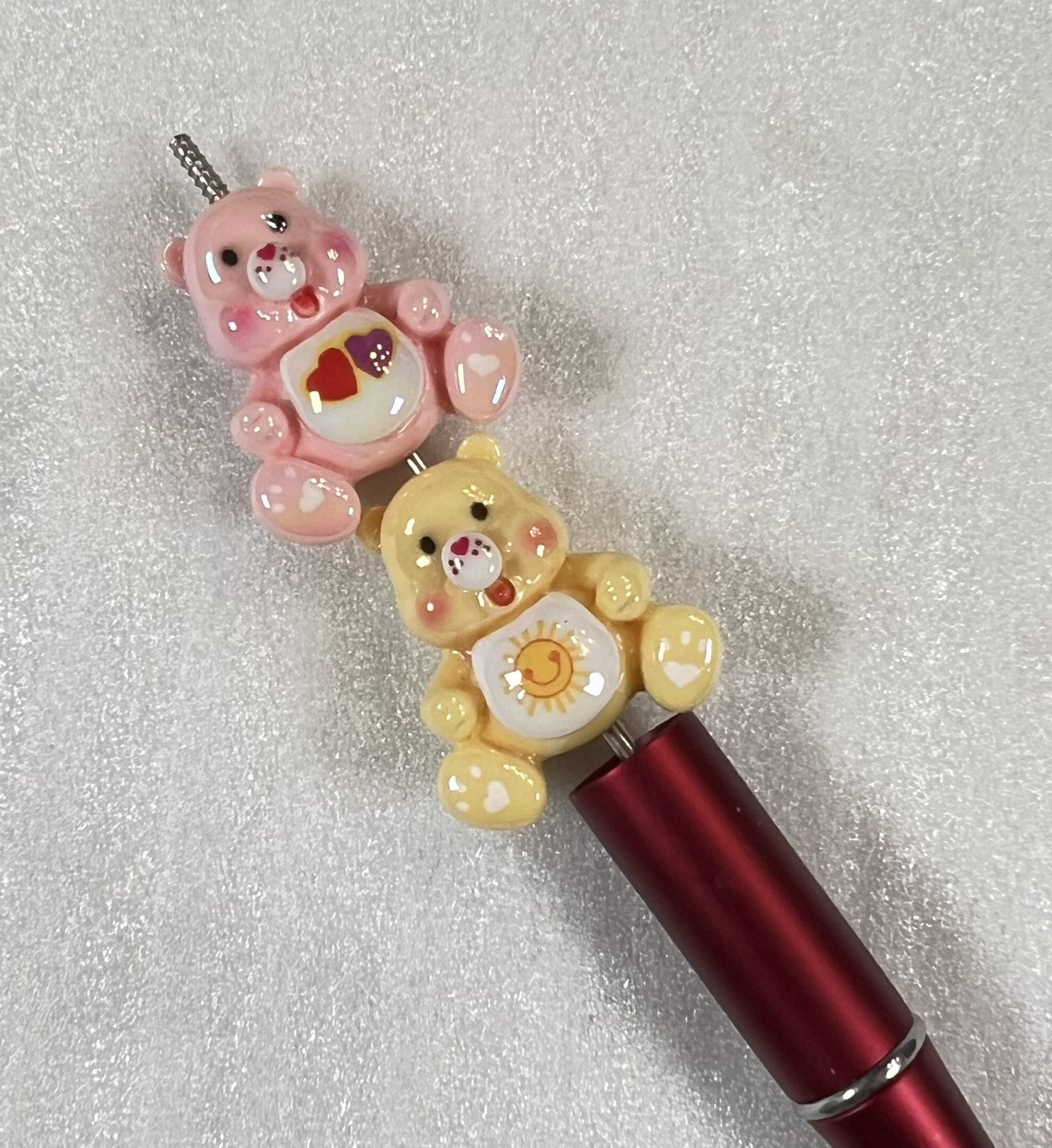 1" Caring Bear Beads for Pens and Jewelry | Flat Back Acrylic | QTY: 1 bead - The Dazzle Depot