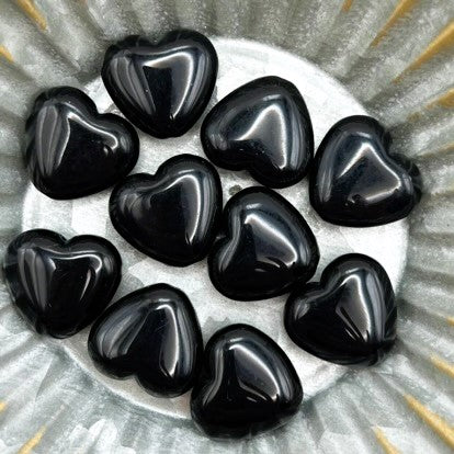 20pcs Black Heart Shaped Beads for Jewelry & Pens | Acrylic Beads | QTY: 20 beads