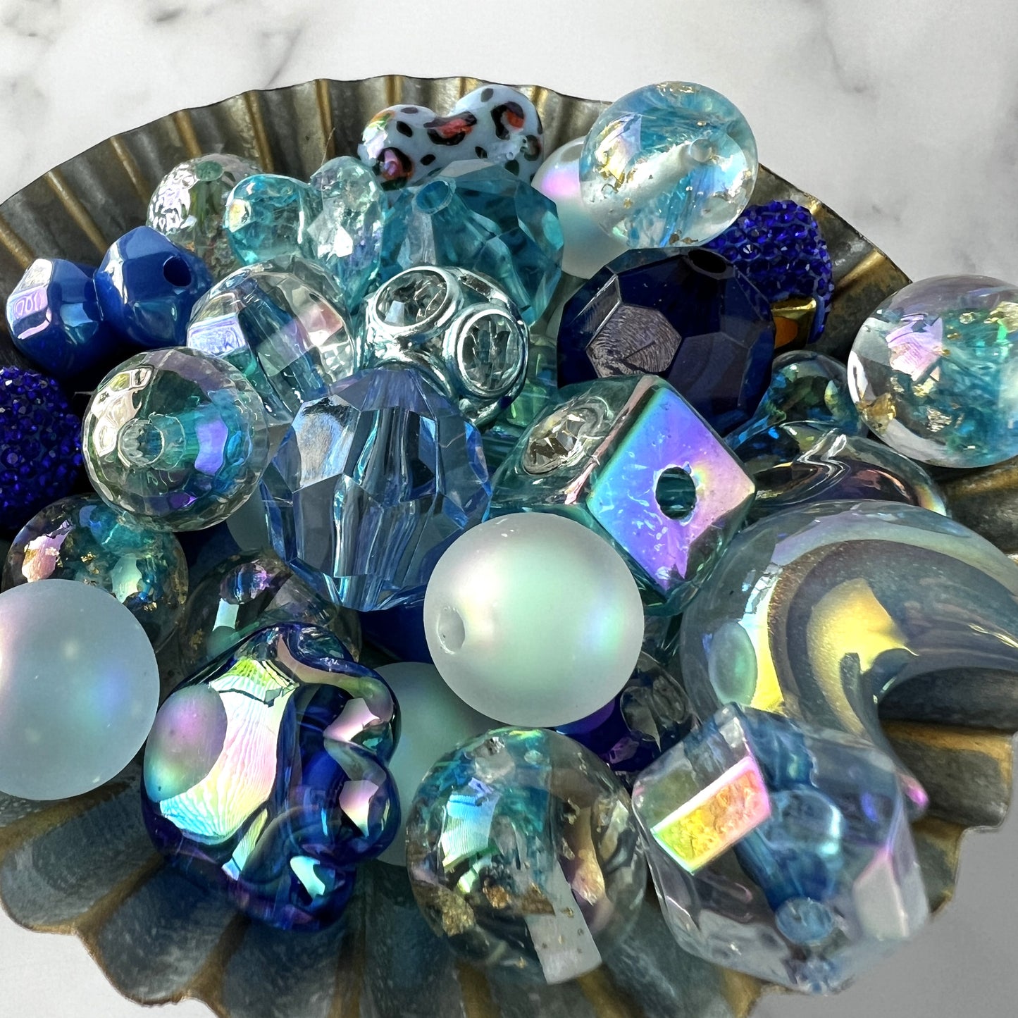 Shades of Blue Bead Mix | DIY Jewelry Beads | Mixed Colors, Sizes & Shapes | Acrylic Bead Soup | QTY: 1.5 ounces (by weight)