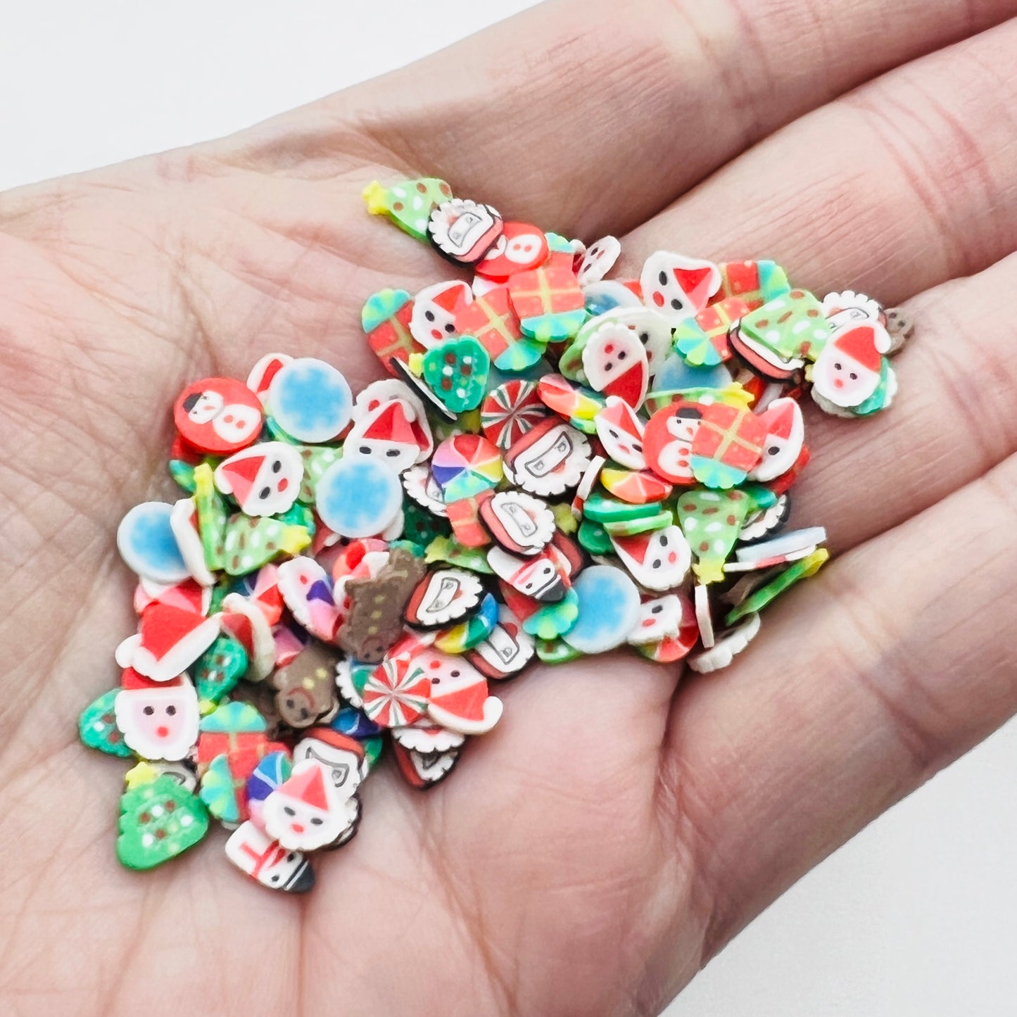 5-9mm Mini Christmas Themed Polymer Clay Slices, Thin Faux Sprinkles, Clay Confetti | QTY: 10 grams / 25 grams