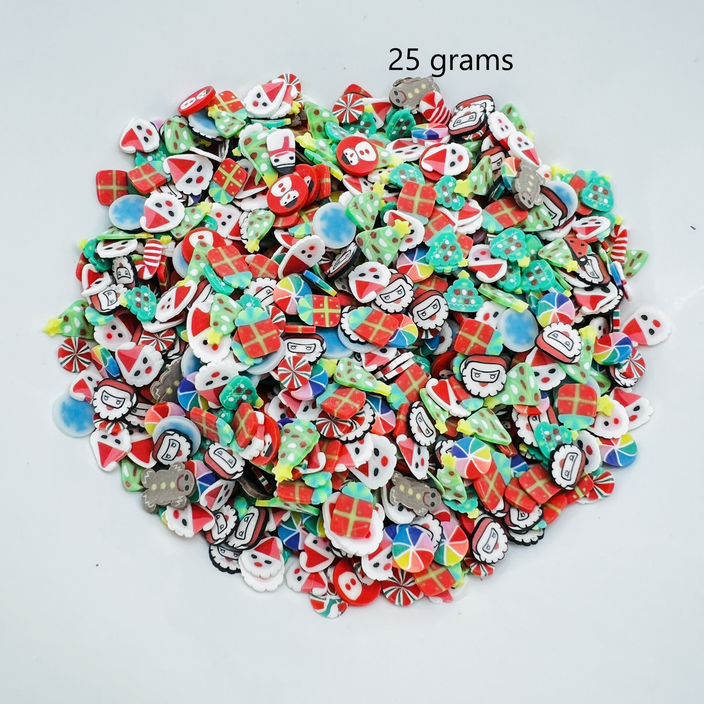 5-9mm Mini Christmas Themed Polymer Clay Slices, Thin Faux Sprinkles, Clay Confetti | QTY: 10 grams / 25 grams