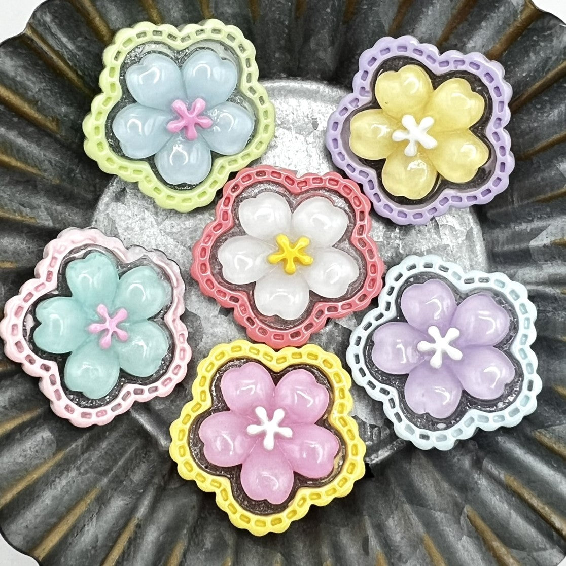 Mixed Color Jelly Floral Flat Back Charms for DIY Craft Charm Projects and Decoden | Kawaii Resin Flower Flat Back Cabochons | QTY: 15 charms