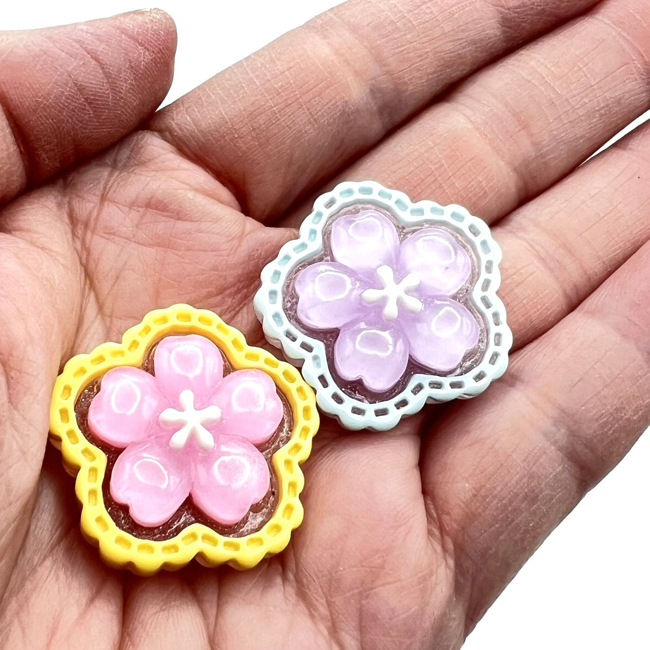 Mixed Color Jelly Floral Flat Back Charms for DIY Craft Charm Projects and Decoden | Kawaii Resin Flower Flat Back Cabochons | QTY: 15 charms