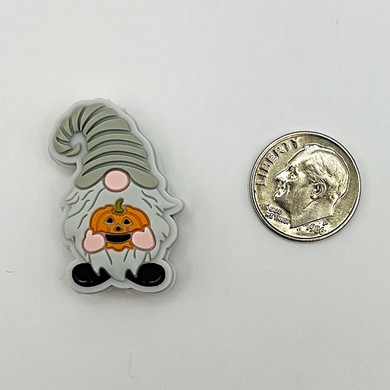 gnome with pumpkin halloween focal bead