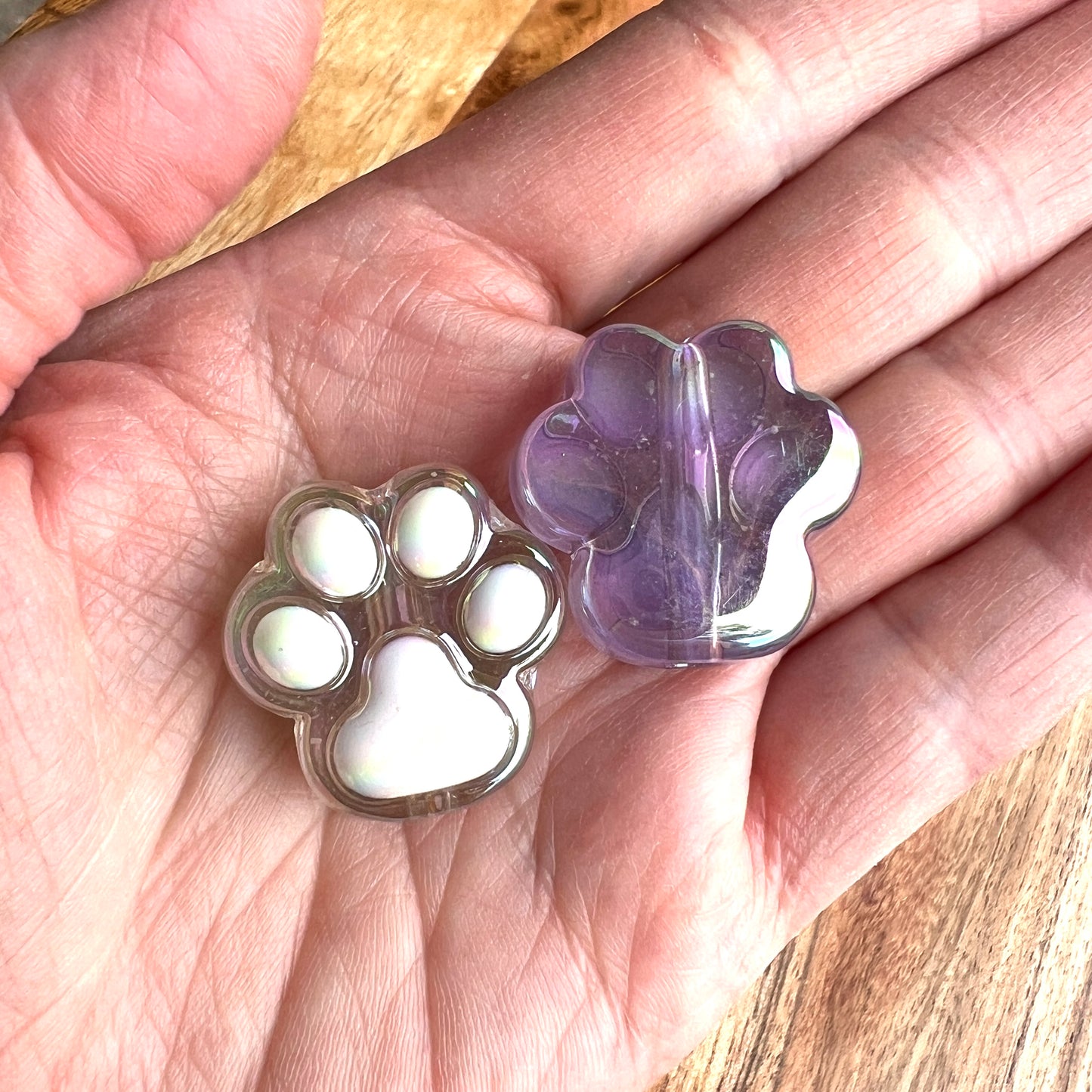 Large Paw Shaped Beads | Animal Paw Beads  | 26x26mm Acrylic | QTY: 3 pieces