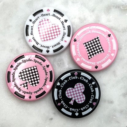 Poker Chip Beads Casino Theme Beads | 31mm Acrylic | QTY: 4 beads