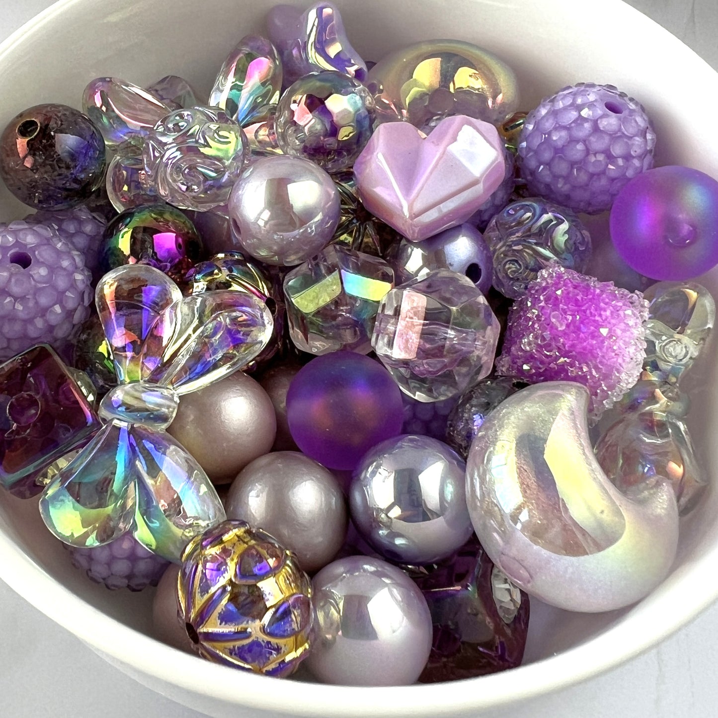 Purple Bead Mix | DIY Jewelry Beads | Mixed Colors, Sizes & Shapes | Acrylic Bead Soup | QTY: 1.5 ounces (by weight)