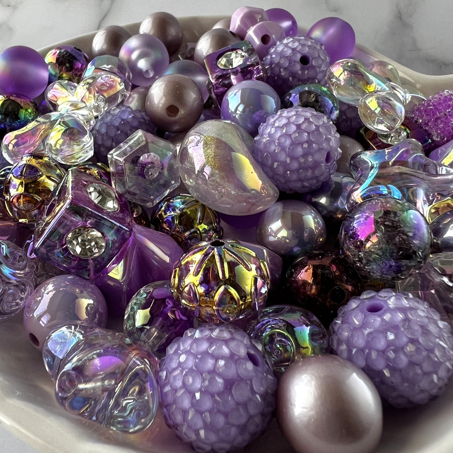 Purple Bead Mix | DIY Jewelry Beads | Mixed Colors, Sizes & Shapes | Acrylic Bead Soup | QTY: 1.5 ounces (by weight)