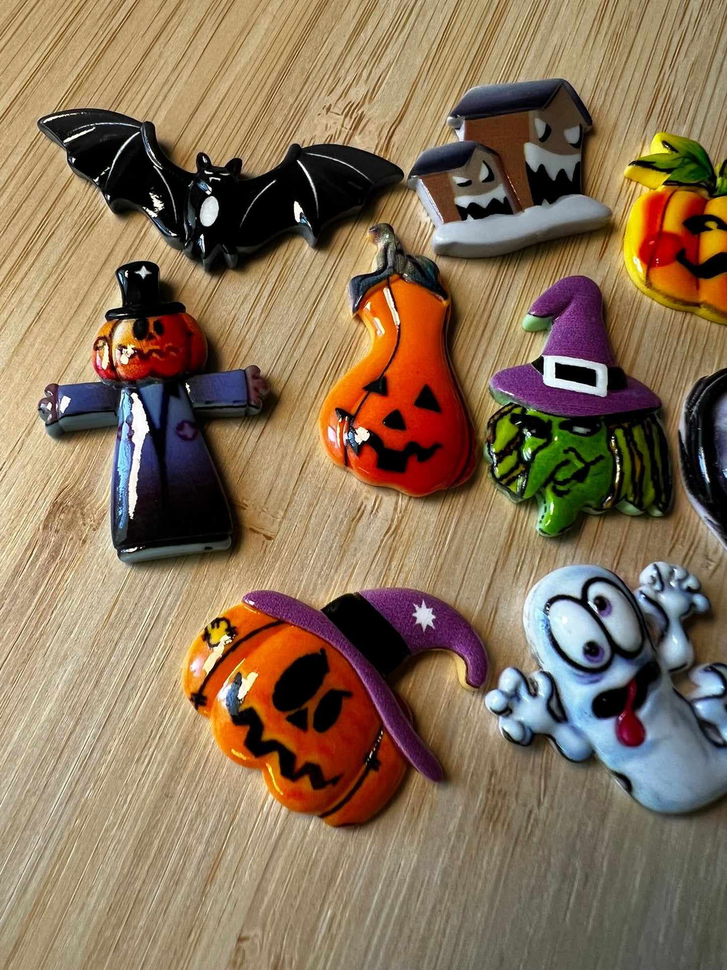 Spooky HALLOWEEN MIX Charms, Glossy Flatback Charms | Decoden Resin Cabochons | QTY: 10/20 charms