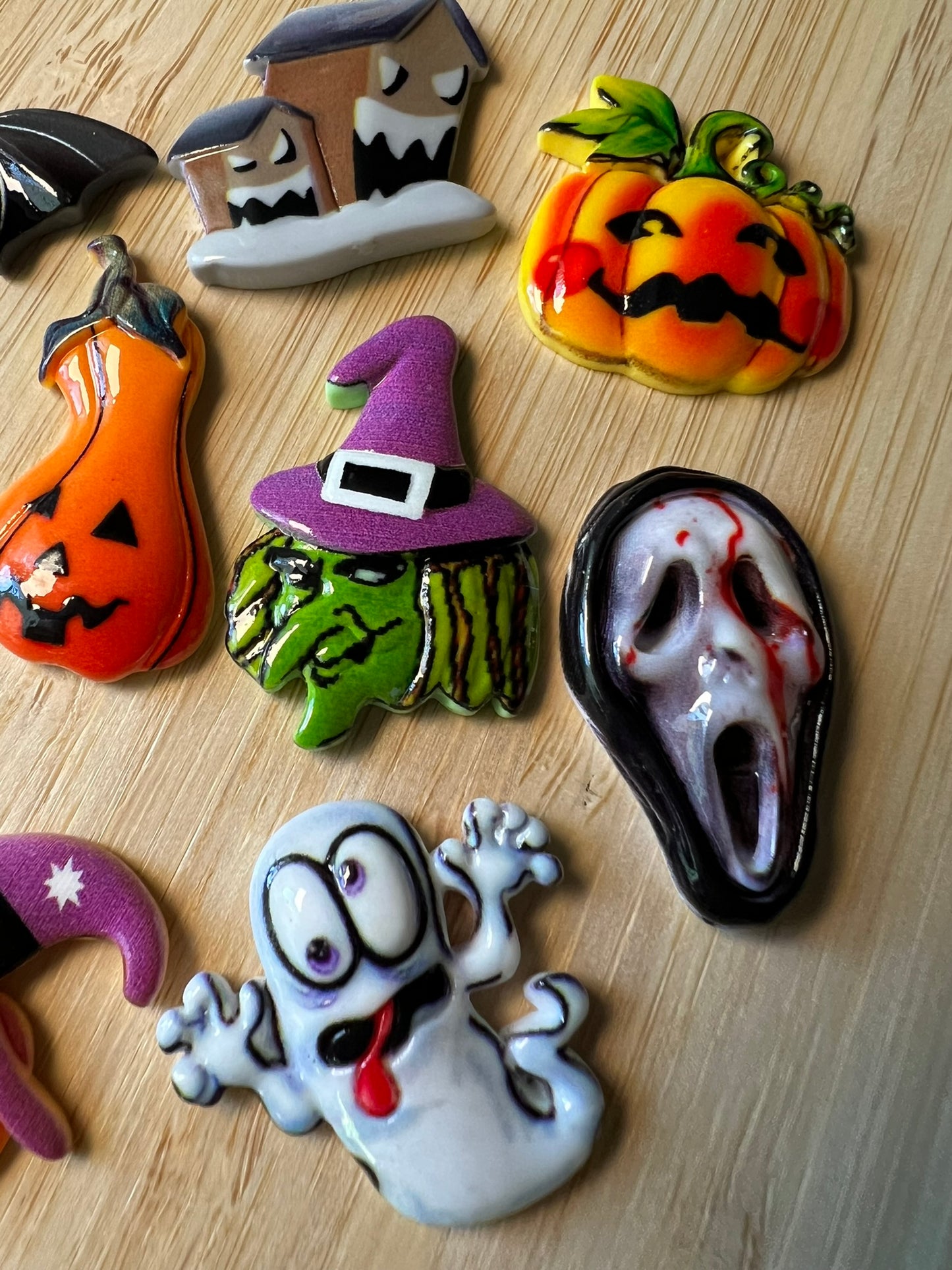 Spooky HALLOWEEN MIX Charms, Glossy Flatback Charms | Decoden Resin Cabochons | QTY: 10/20 charms