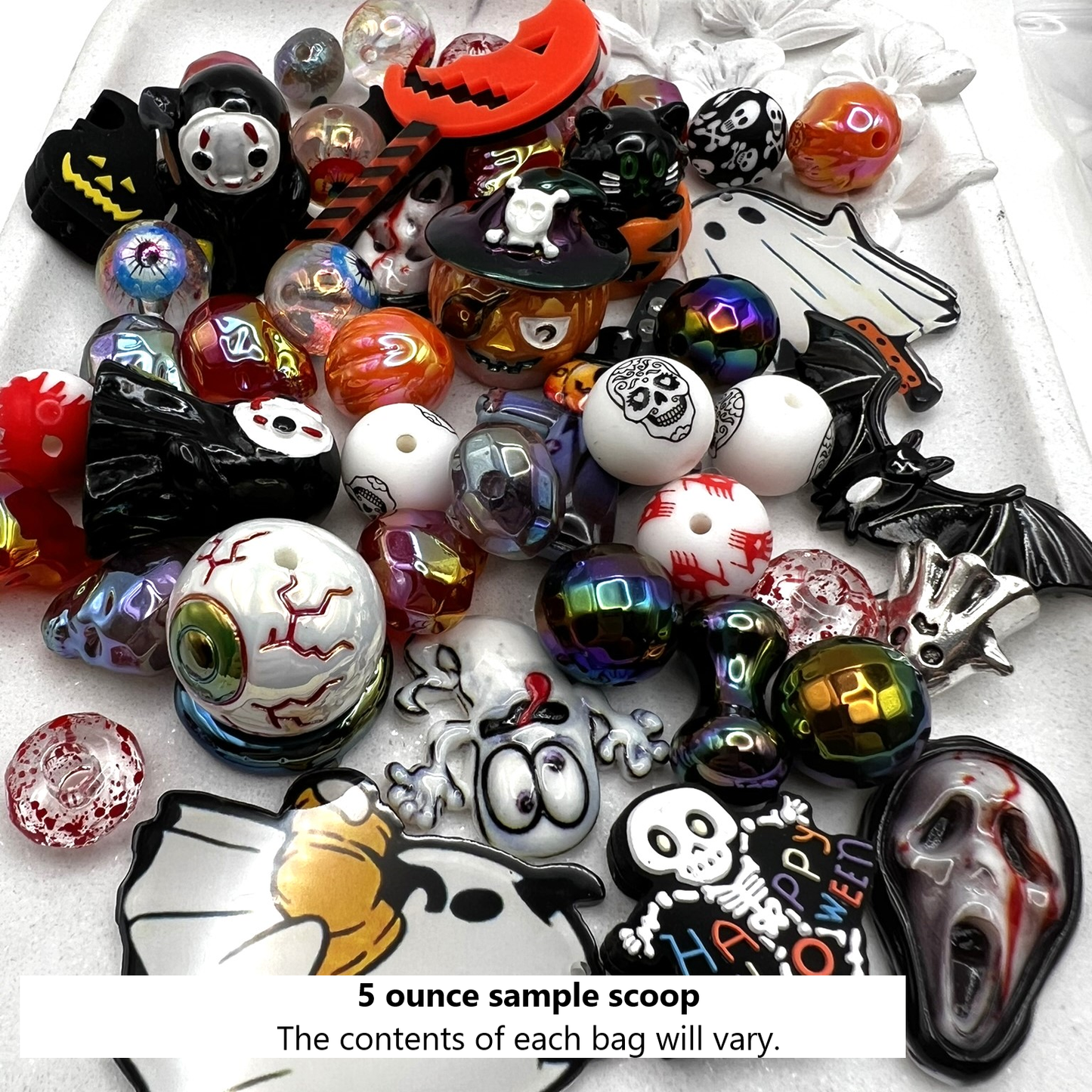 Ultimate Spooky Craft Charm & Silicone and Acrylic Bead Mega Mix **PLEASE READ DESCRIPTION** | Silicone, Acrylic, Resin, Metal