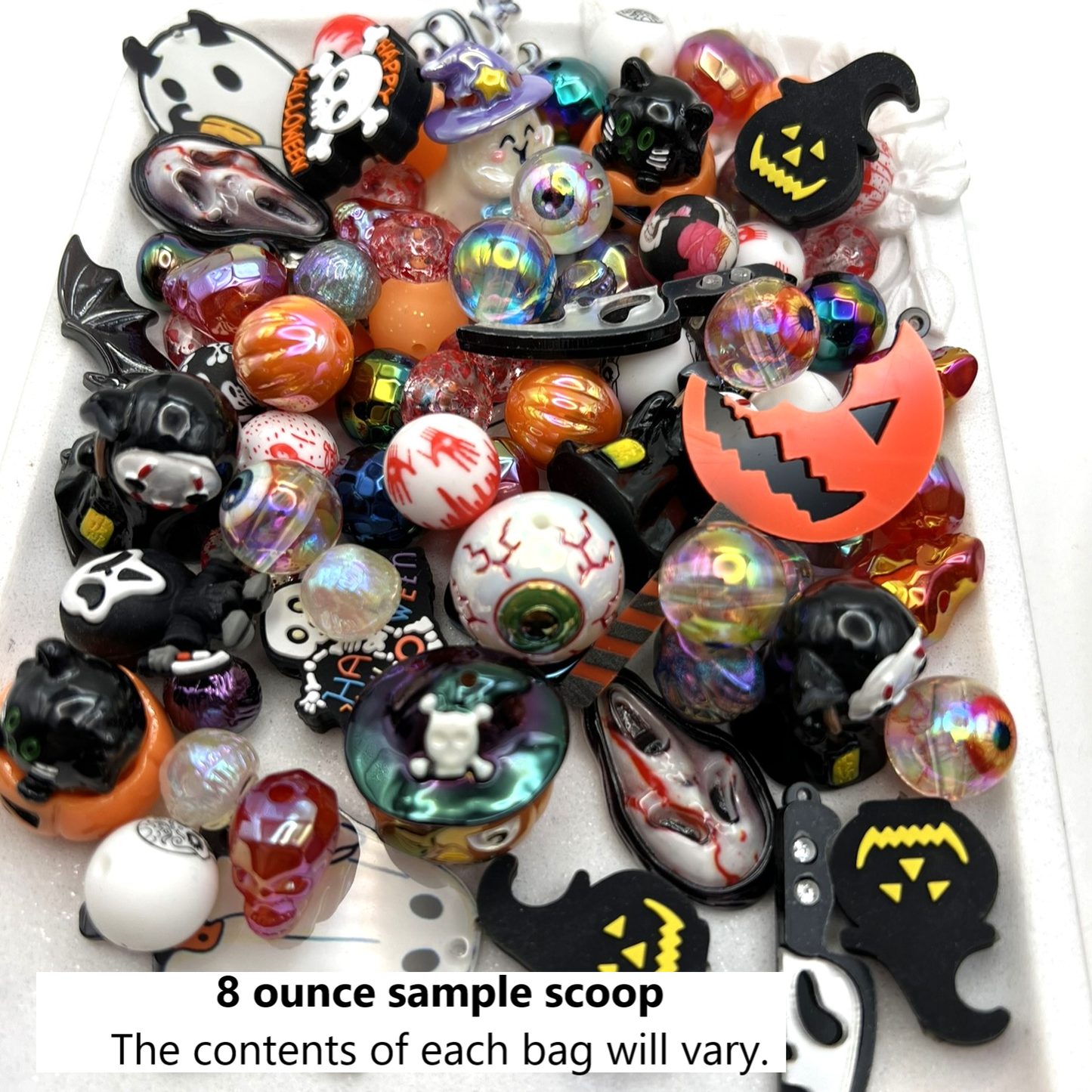 Ultimate Spooky Craft Charm & Silicone and Acrylic Bead Mega Mix **PLEASE READ DESCRIPTION** | Silicone, Acrylic, Resin, Metal