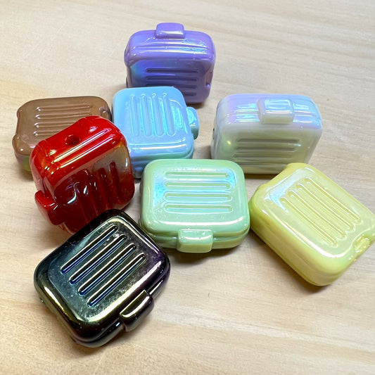 Suitcase / Luggage Shaped Beads for Pens and Handmade Crafts | Acrylic | QTY: 5